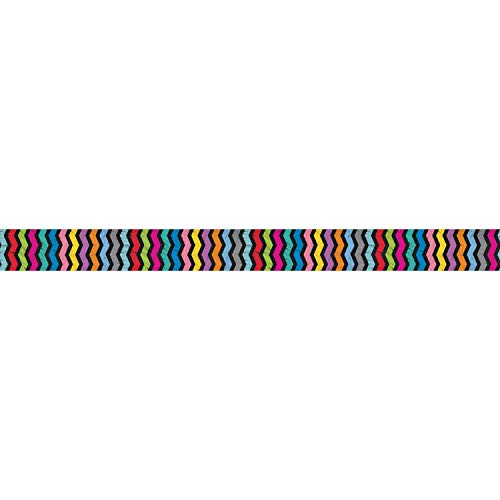 Carson Dellosa 36 Ft Straight Colorful Chalkboard Bulletin Board Borders, 12 Double-Sided Zig Zag and Polka Dot Border for Classroom Bulletin Boards