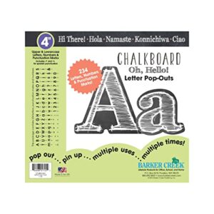 barker creek letter pop-outs, 4" chalkboard, designer letters for bulletin boards, breakrooms, reception areas, signs, displays, and more! 4", 234 characters per set (1725)