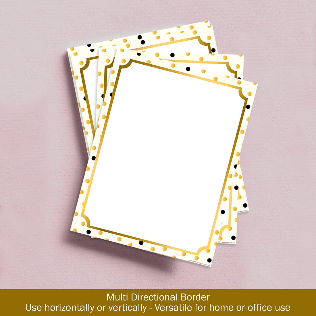 Barker Creek Designer Computer Paper, Gold, 8.5” x 11”, Decorative Printer Paper, Stationery, 50 Sheets per Pkg, Home, School and Office Supplies (741)