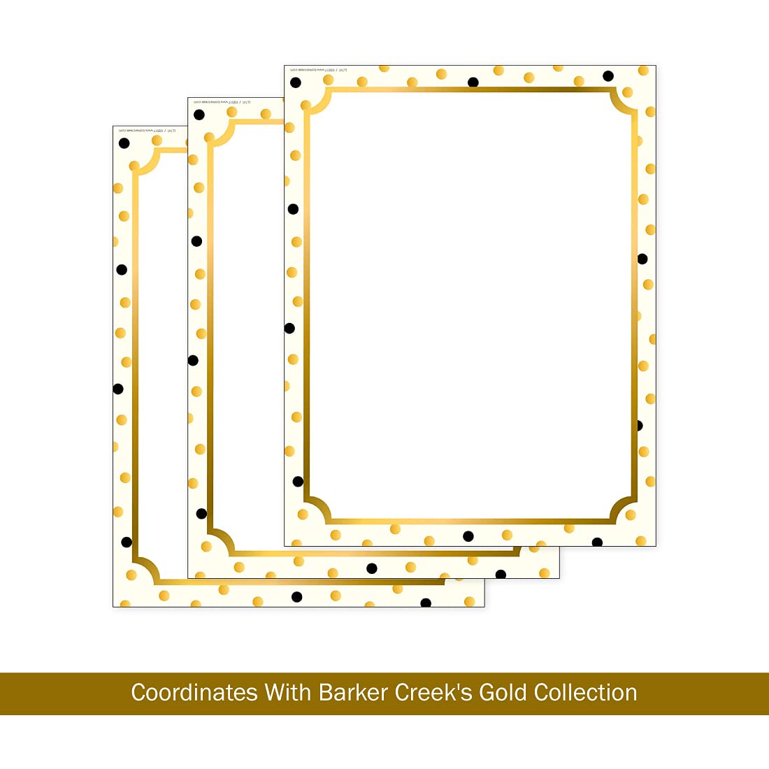 Barker Creek Designer Computer Paper, Gold, 8.5” x 11”, Decorative Printer Paper, Stationery, 50 Sheets per Pkg, Home, School and Office Supplies (741)