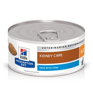 hill's prescription diet k/d kidney care with tuna wet cat food, veterinary diet, 5.5 oz. cans, 24-pack