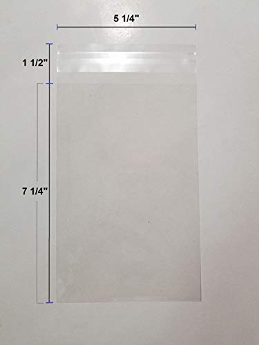 UNIQUEPACKING 100 Pcs 5 1/4 X 7 1/4 Clear A7 Card Resealable Cello Cellophane Bags (Fit A7, 5x7 Card, not Envelope)