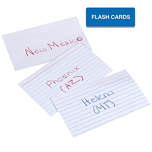 Mead Index Cards, Ruled, 3 x 5 Inch, White, 100 Per Pack, 4 PACK