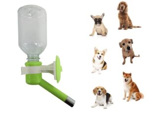 choco nose patented no-drip dog water bottle/feeder for dogs/cats and other small-medium sized animals - for cages, crates or wall mount. 10.2 oz. mess free leak-proof nozzle 16mm. apple green (c590)