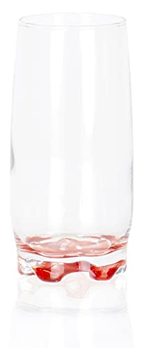 Vibrant Splash Water, Beverage Highball Glasses, 13.25 Ounce - Set of 6