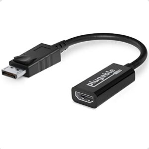 plugable active displayport to hdmi adapter, driverless connect any displayport-enabled pc or tablet to an hdmi monitor, tv or projector for ultra-hd streaming (hdmi 2.0 up to 4k 3840x2160 @60hz)