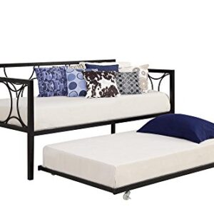 DHP Universal Metal Trundle Frame with Locks, Fits Most Twin Size Daybeds, Black