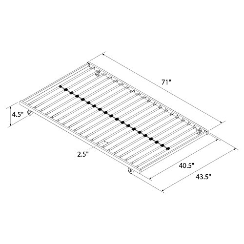 DHP Universal Metal Trundle Frame with Locks, Fits Most Twin Size Daybeds, Black