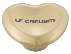 le creuset figural heart knob, large, 47mm, light gold, small