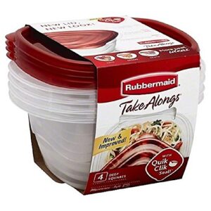 4-piece square food storage container