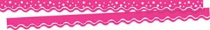 barker creek double-sided scalloped border, happy hot pink, for bulletin boards, reception areas, halls, break rooms, office, school, home learning decor, 2.25” x 39’ (996)