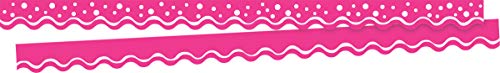 Barker Creek Double-Sided Scalloped Border, Happy Hot Pink, for Bulletin Boards, Reception Areas, Halls, Break Rooms, Office, School, Home Learning Decor, 2.25” x 39’ (996)