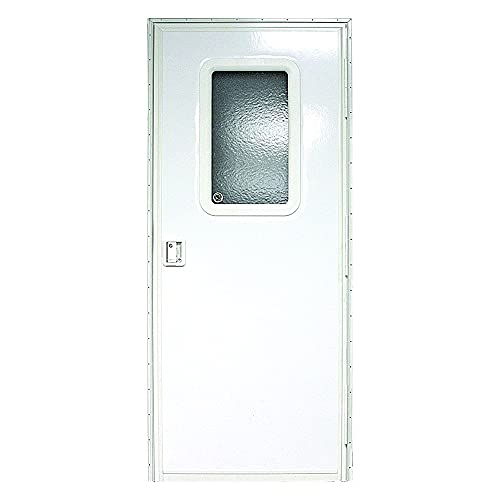 Lippert Components Right Hinge RV Entry Door with Screen Door, 30" x 72", Square, Felt Seal - V000149585