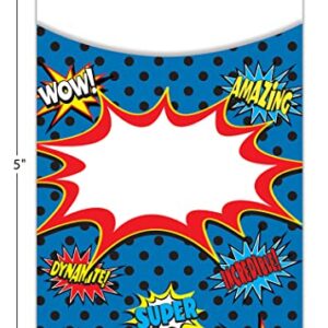 Teacher Created Resources Superhero Library Pockets, Multi-Pack (TCR5647)