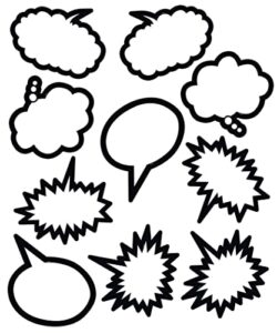 teacher created resources black and white speech/thought bubbles accents (5592)