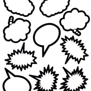 Teacher Created Resources Black and White Speech/Thought Bubbles Accents (5592)