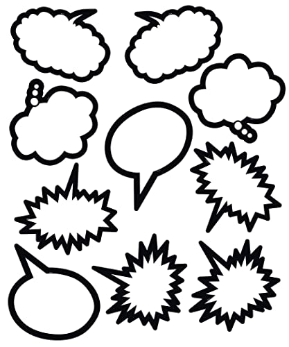 Teacher Created Resources Black and White Speech/Thought Bubbles Accents (5592)