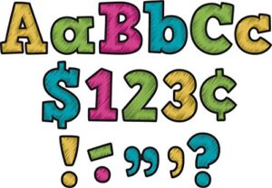 teacher created resources chalkboard brights bold block 4-inch letters combo pack (tcr5617)
