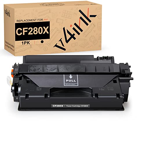 v4ink 1PK Compatible Toner Cartridge Replacement for HP 80X CF280X 80A Toner Black Ink High Yield for HP Pro 400 M401 M401a M401d M401dn M401dne M401dw M401n MFP M425dn M425dw Printer