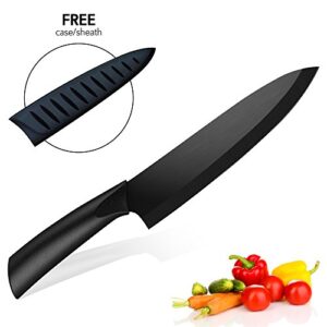 Ceramic Chef's Knife – Best & Sharpest 8" Professional Kitchen Knife – Hardest Blade Available That Doesn’t Need Sharpening! FREE Stylish Blade Cover!