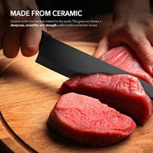 Ceramic Chef's Knife – Best & Sharpest 8" Professional Kitchen Knife – Hardest Blade Available That Doesn’t Need Sharpening! FREE Stylish Blade Cover!