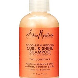 Shea Moisture Sheamoisture's Coconut & Hibiscus Curl & Shine Shampoo, 3.2 Oz