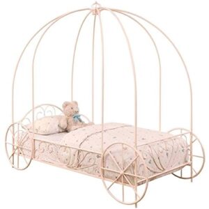 coaster twin canopy bed powder pink 400155t