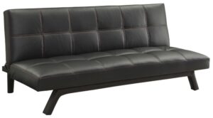 coaster furniture sofa bed black faux leather polyurethane 500765