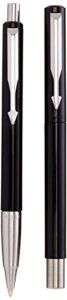 parker vector black fountain pen & ball pen set