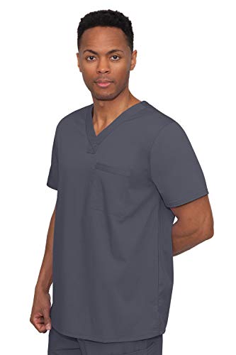 Healing Hands Scrubs for Men Top Blue Label One Pocket Men's Scrub Top Lightweight Fabric 2223 James Pewter XL