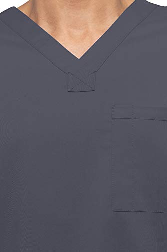 Healing Hands Scrubs for Men Top Blue Label One Pocket Men's Scrub Top Lightweight Fabric 2223 James Pewter XL