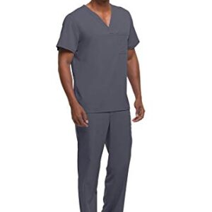 Healing Hands Scrubs for Men Top Blue Label One Pocket Men's Scrub Top Lightweight Fabric 2223 James Pewter XL