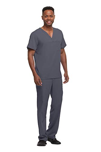 Healing Hands Scrubs for Men Top Blue Label One Pocket Men's Scrub Top Lightweight Fabric 2223 James Pewter XL