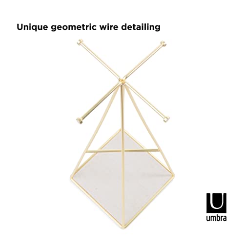 Umbra Prisma Jewelry Stand and Necklace Holder, Matte Brass