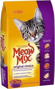 meow mix original choice dry cat food, heart health & oral care formula