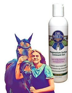 dr. milt's horse topical epsom salt pain relief ointment rub: poultice and liniment gel. 1-8oz gel