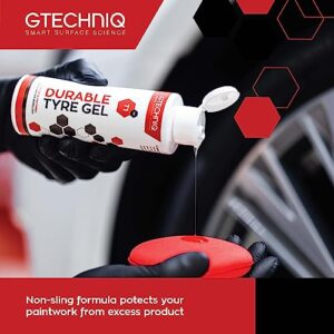 Gtechniq T1 Tyre n Trim 250ml - Keeps Tyres and Trim Black, Spotless, Pristine Condition - 1 Coat Satin Finish, Multiples Coats for Gloss Finish - Hydro Oleo Nanotechnology Water and Oil Repellency