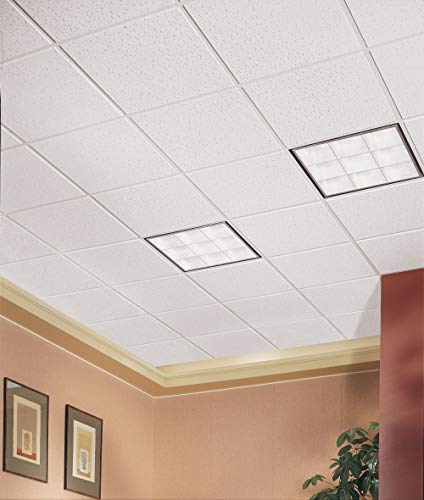 Armstrong Ceiling Tiles; 2x4 Ceiling Tiles - 12 pcs White Ceiling Tiles; Acoustic Ceilings for Suspended Ceiling Grid; FISSURED 755