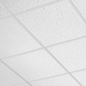 Armstrong Ceiling Tiles; 2x4 Ceiling Tiles - 12 pcs White Ceiling Tiles; Acoustic Ceilings for Suspended Ceiling Grid; FISSURED 755