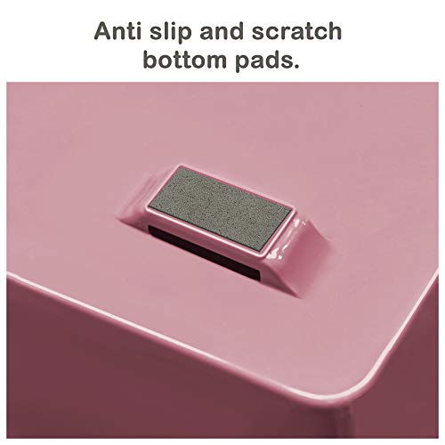 Acrimet Facility 2 Tier Letter Tray Side Load Plastic Desktop File Organizer (Solid Pink Color)