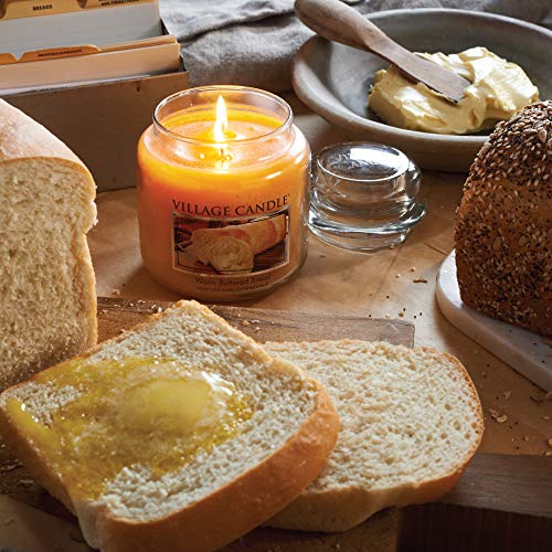 Village Candle Warm Buttered Bread Medium Apothecary Jar, Scented Candle