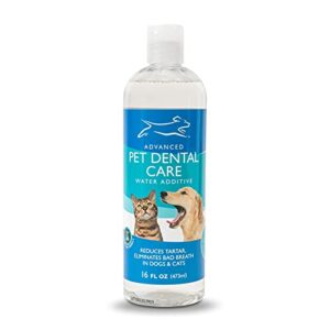 ebpp advanced pet dental care water additive - premium cat & dog dental care and dog breath freshener - no brush formula tartar & plaque remover for dogs teeth