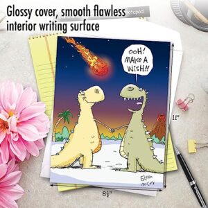 NobleWorks - 1 Jumbo Funny Birthday Card with Envelope (8.5 x 11 Inch) - Birthday Occasion Humor, Group Cartoon Card - Make a Wish J9735