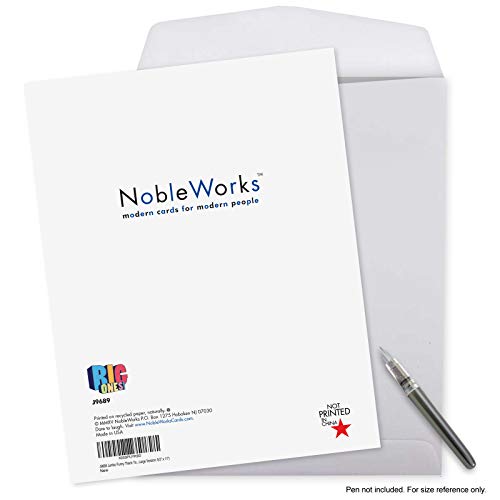 NobleWorks - Hilarious 8.5 x 11 Inch Notecard w/Envelope, Funny Cartoon Comic Strip, Stationery Jumbo Size Cards and Blanks - Big Thank You Card J9689