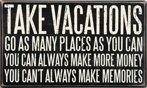 primitives by kathy - 27340 classic box sign, 10 x 6-inches, take vacations
