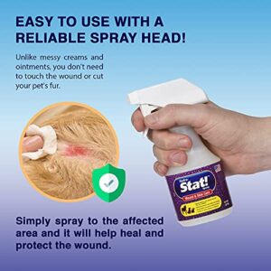 Stat! Spray Pet Wound & Skin Care | First-Aid Treatment for Dogs, Cats, Horses | Natural Plant Based Ingredients | Speeds Healing of Cuts, Burns, Hot Spots, Skin Allergies | Soothing Anti-Itch Formula