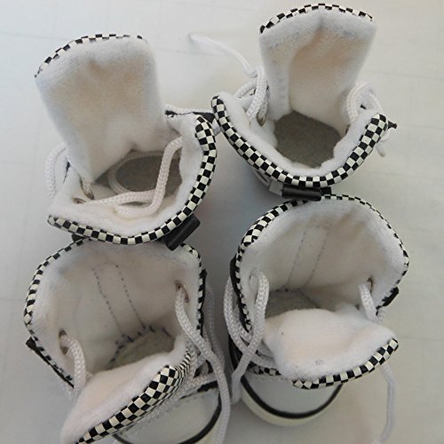 Tangpan Hold Honey Black and White Plaids Pet Dog PU Boots Sports Shoelace Shoes Booties Sneakers Size 3#