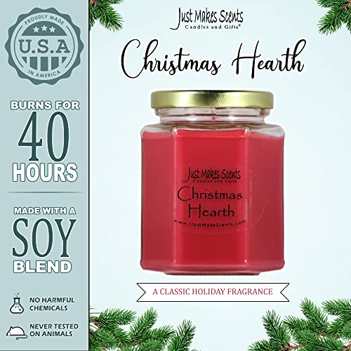 Christmas Hearth Scented Blended Soy Candle | Spice, Wood & Fireplace Aroma | Hand Poured in USA by Just Makes Scents