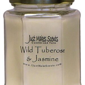 Wild Tuberose & Jasmine Scented Blended Soy Candle by Just Makes Scents (8 oz)