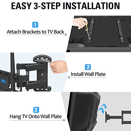 Mounting Dream TV Mount Bracket Full Motion TV Wall Mounts for 26-55 Inch LED LCD Plasma Flat Screen TV, Wall Mount with Swivel Articulating Dual Arms TV Bracket up to VESA 400x400mm 99 LBS MD2379